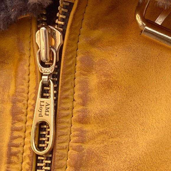 AMJ Lloyd Luxury Orange-Patina Premium Original Leather Jacket for Men - Picture 11 of 12